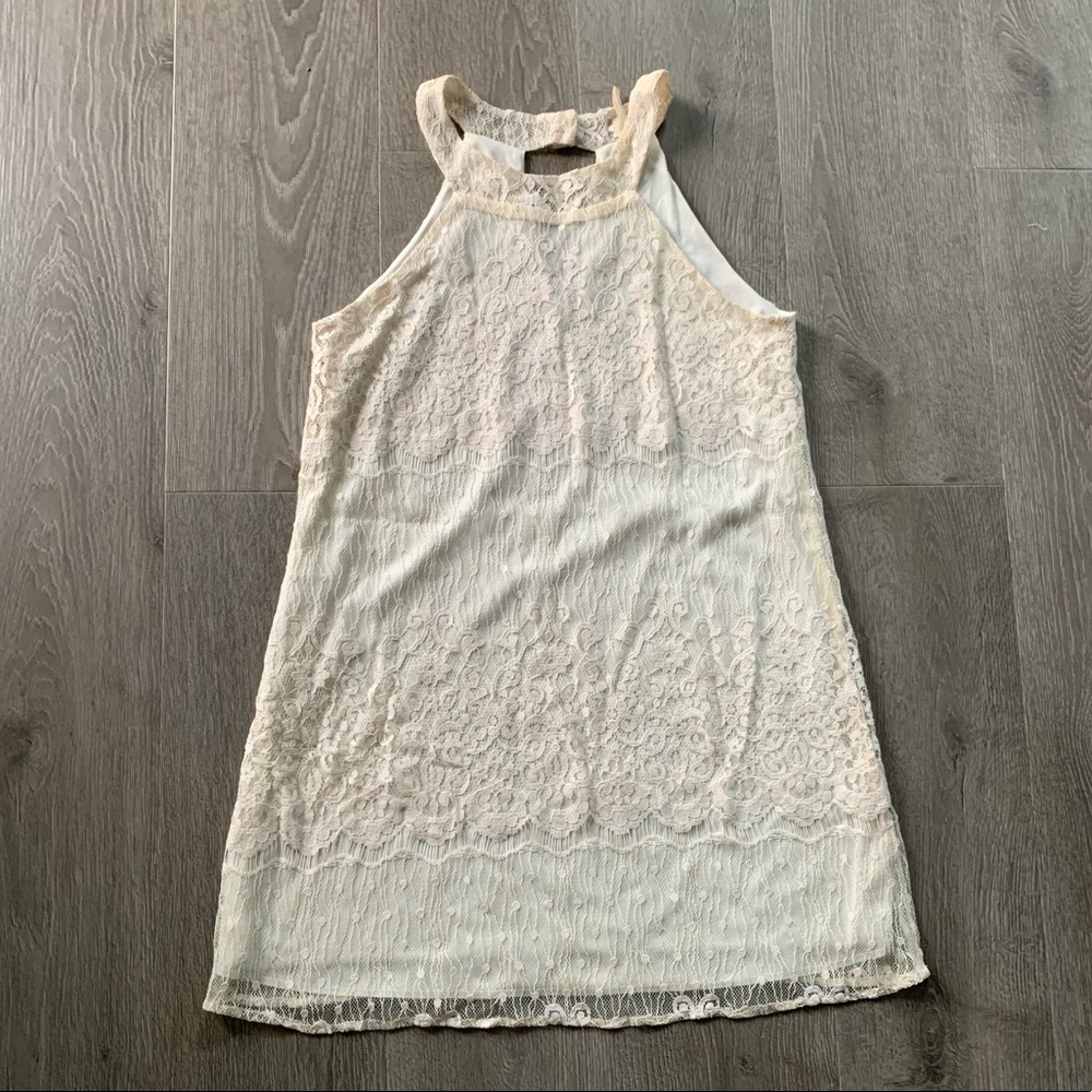 Cream high neck dress